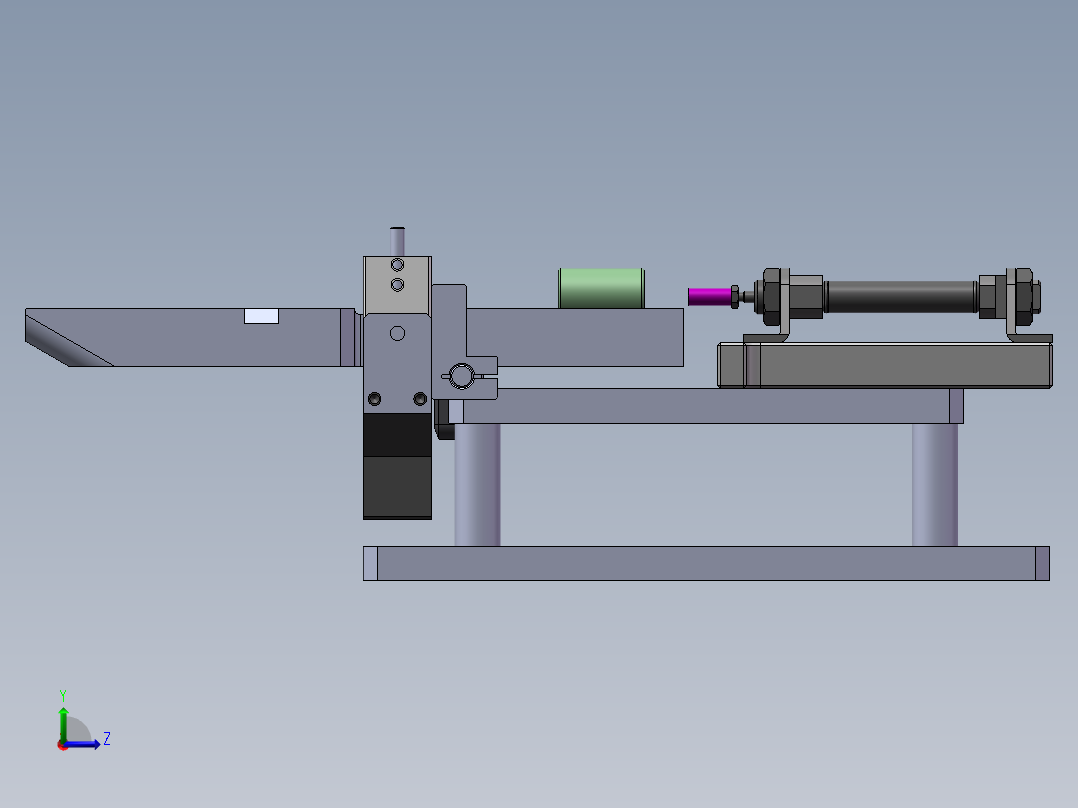 圆柱直径自动检测装置左视图