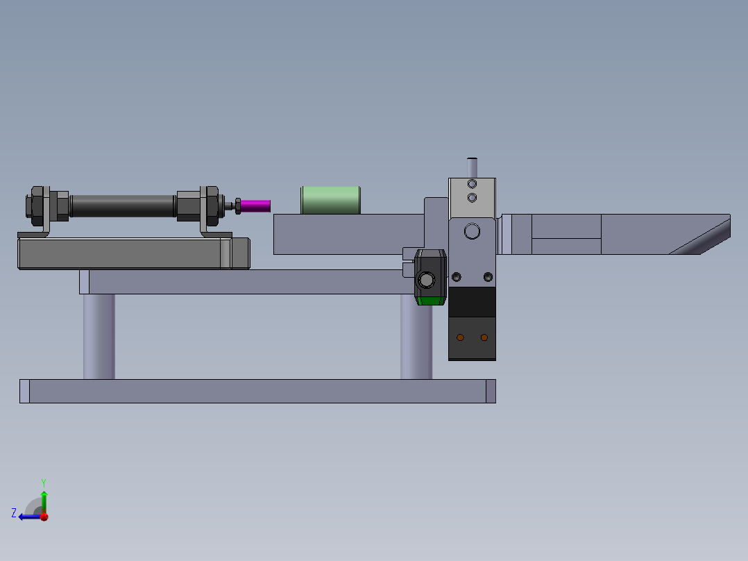 圆柱直径自动检测装置右视图