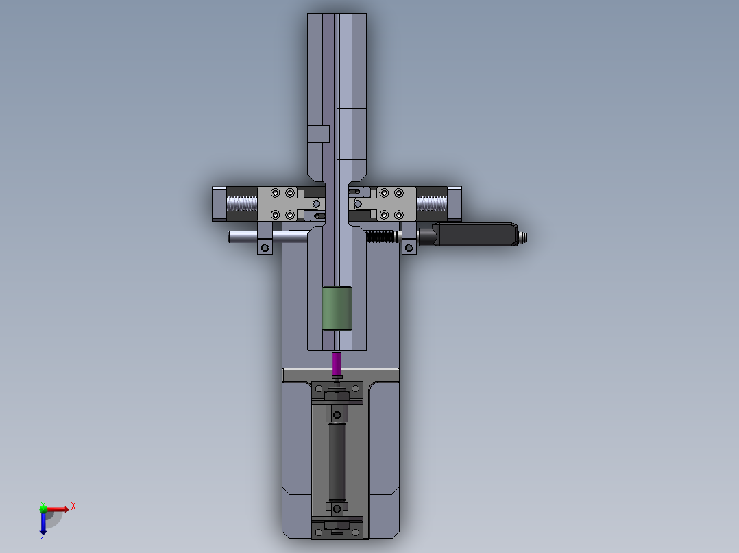 圆柱直径自动检测装置俯视图