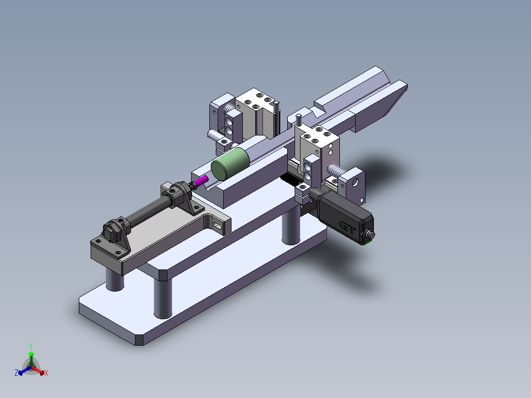 圆柱直径自动检测装置正等轴测图