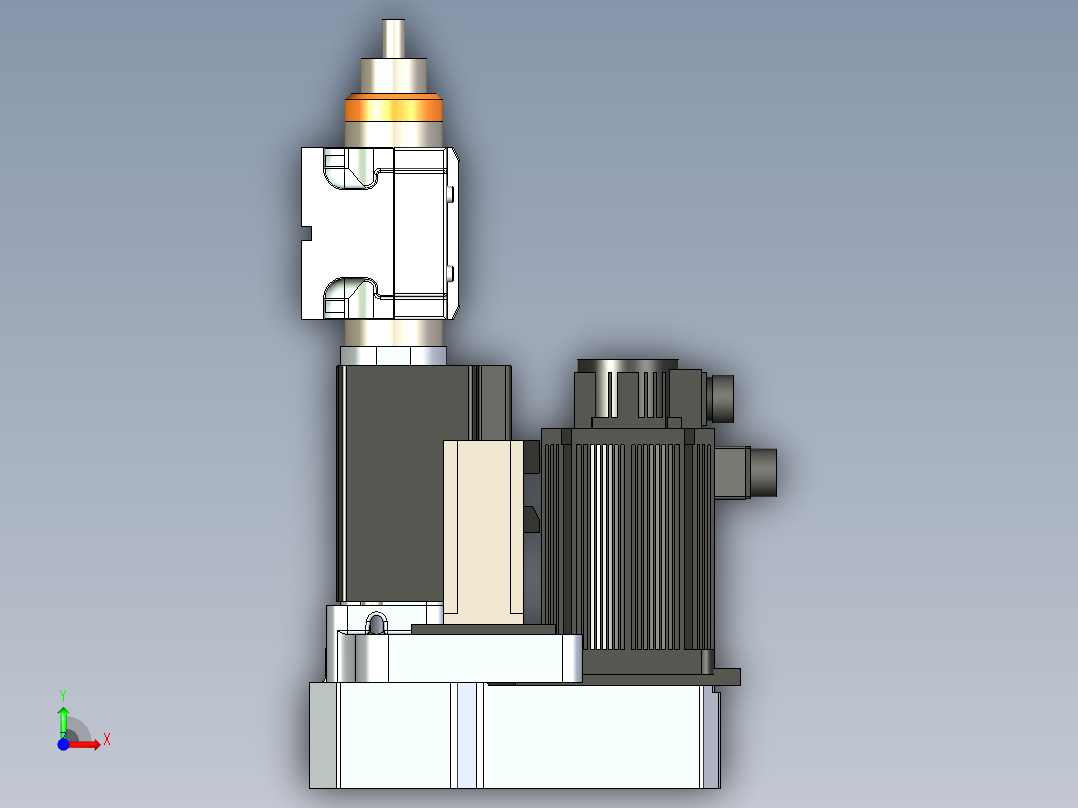 钻孔攻牙动力头前视图