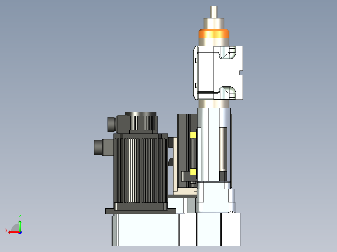 钻孔攻牙动力头后视图