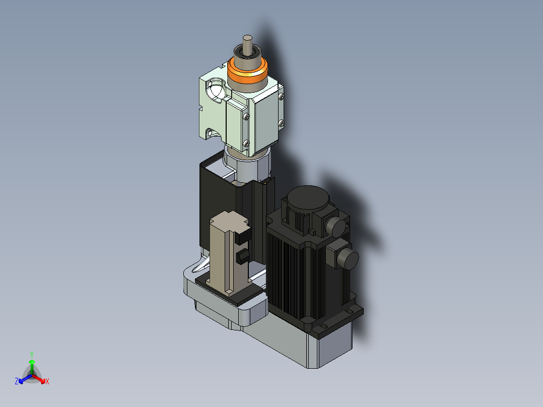钻孔攻牙动力头正等轴测图