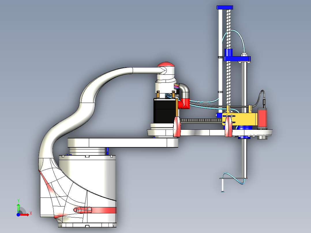 圆柱坐标型工业机器手臂前视图