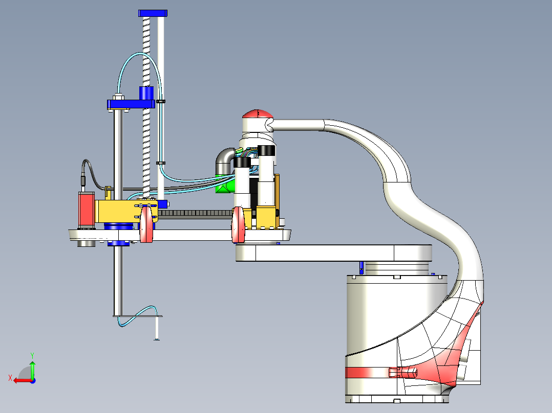 圆柱坐标型工业机器手臂后视图