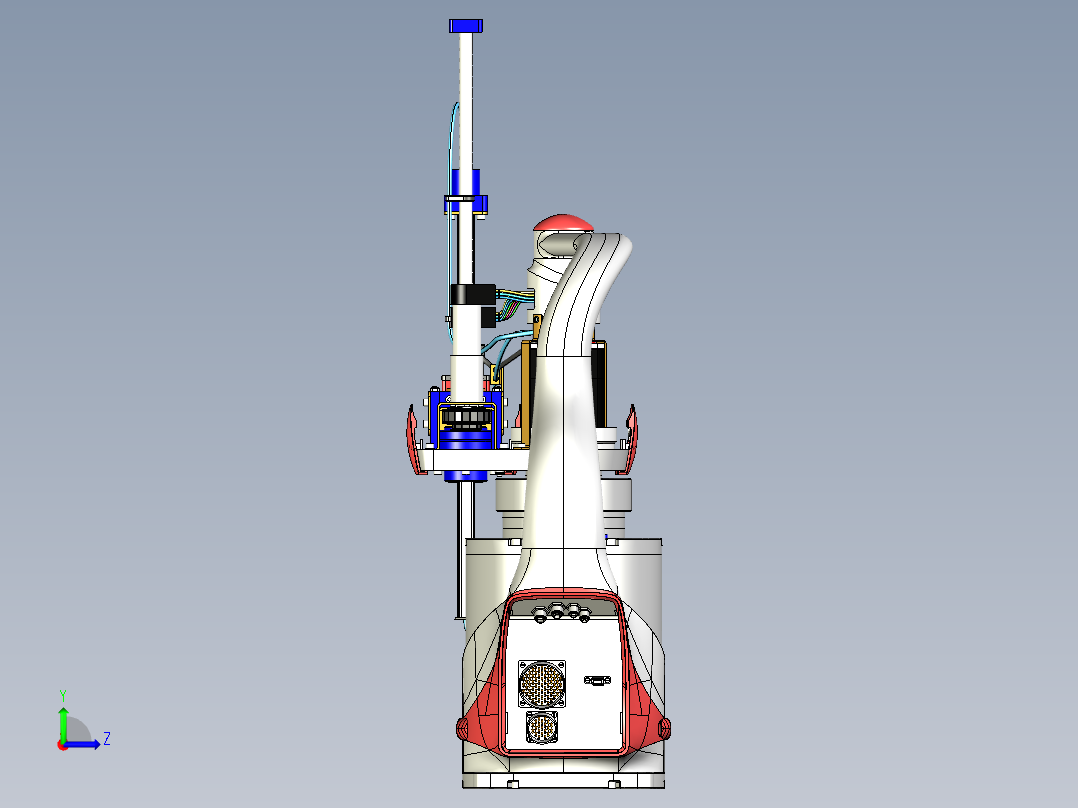 圆柱坐标型工业机器手臂左视图