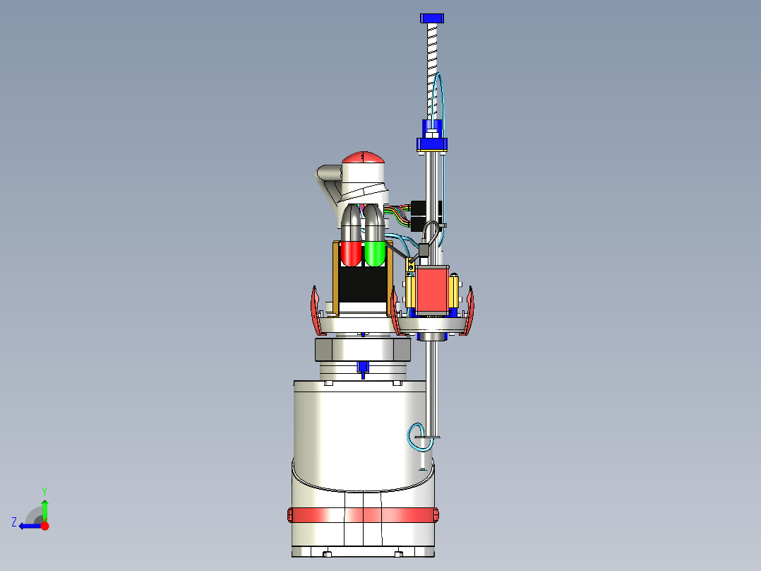 圆柱坐标型工业机器手臂右视图