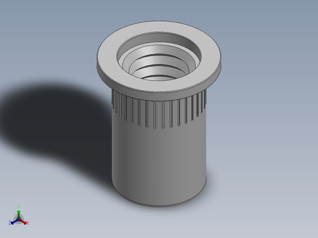 铆钉螺母M3-M12正等轴测图
