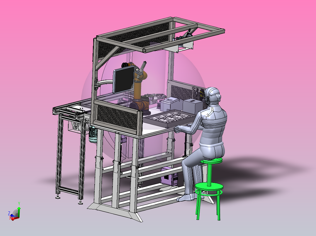 智慧桌，仿形齐套料盒储存仓、摆盘螺钉、清洁剂、镊子等主视图