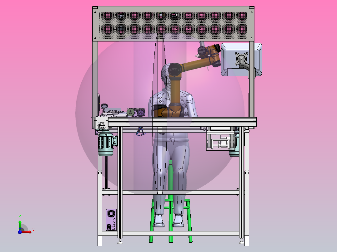 智慧桌，仿形齐套料盒储存仓、摆盘螺钉、清洁剂、镊子等前视图