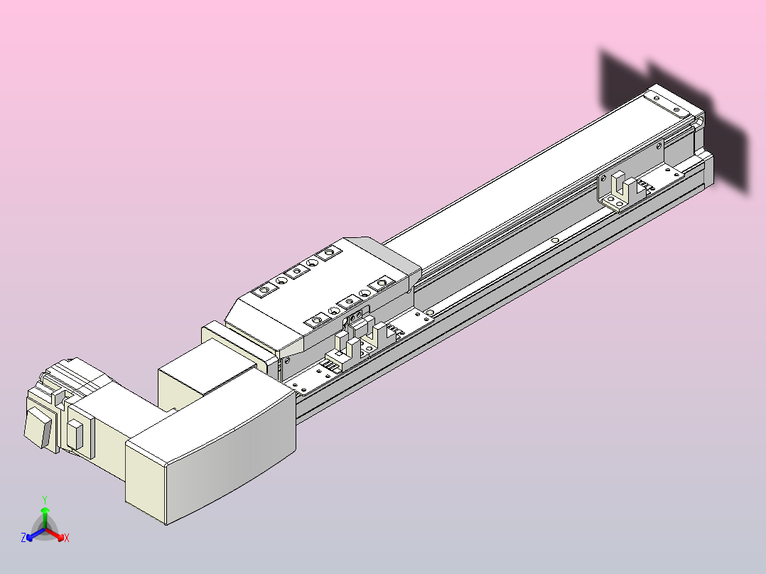 机器人皮带驱动直线轴TPA-GCB-50-P42-L200-QR-M10-N3主视图
