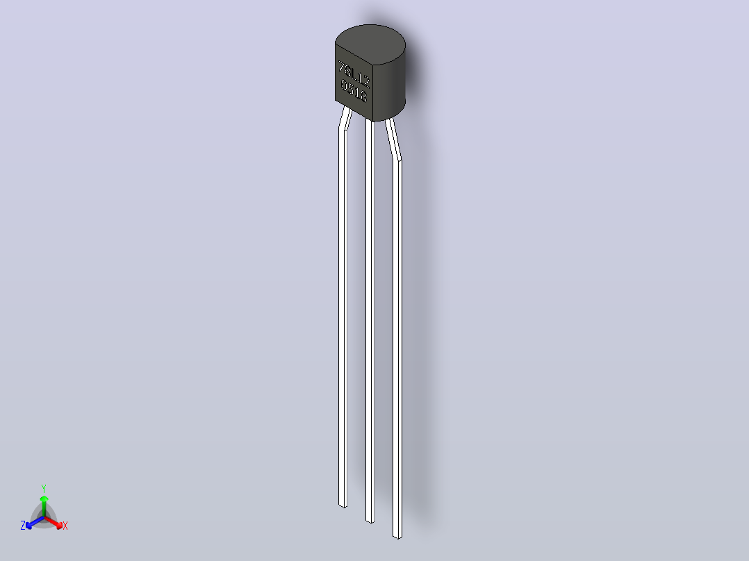 电子电路用12v-100mA电压调节器主视图