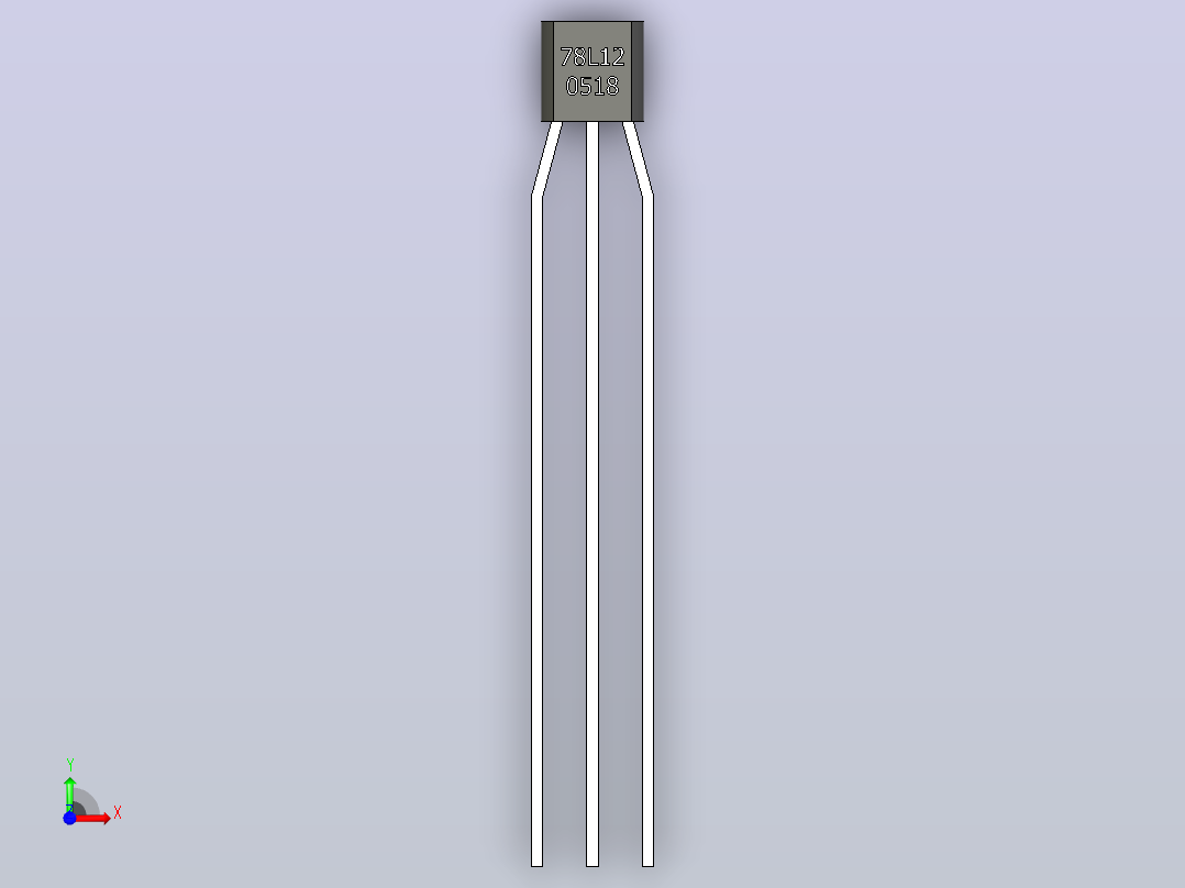 电子电路用12v-100mA电压调节器前视图