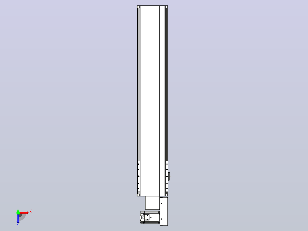 皮带直线轴半封闭可选导轨TPA-HNB-202D-140-L900-MR-Y-P75-N3俯视图