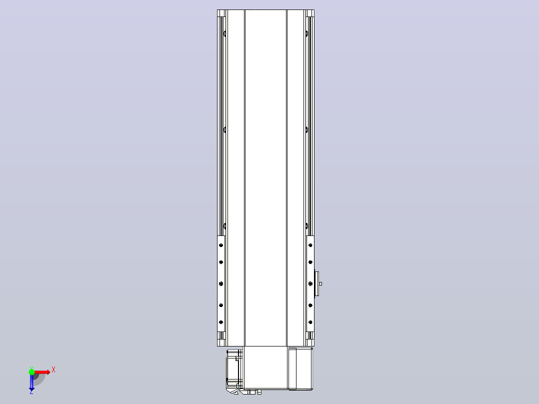 皮带直线轴半封闭可选导轨TPA-HNB-202D-140-L350-RP-C-P75-N3俯视图