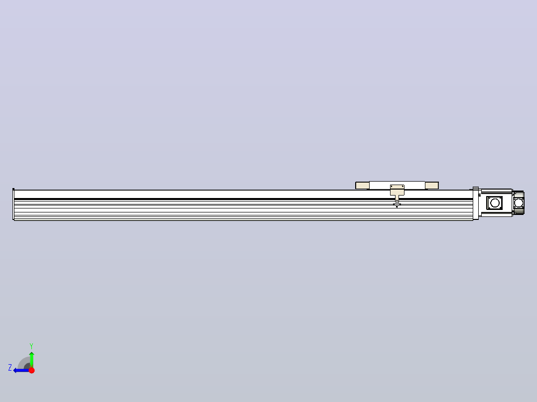 滚珠丝杠直线轴带导轨全封闭TPA-HCR-220D-3210C-L1200-M-Y-P1K-N3右视图