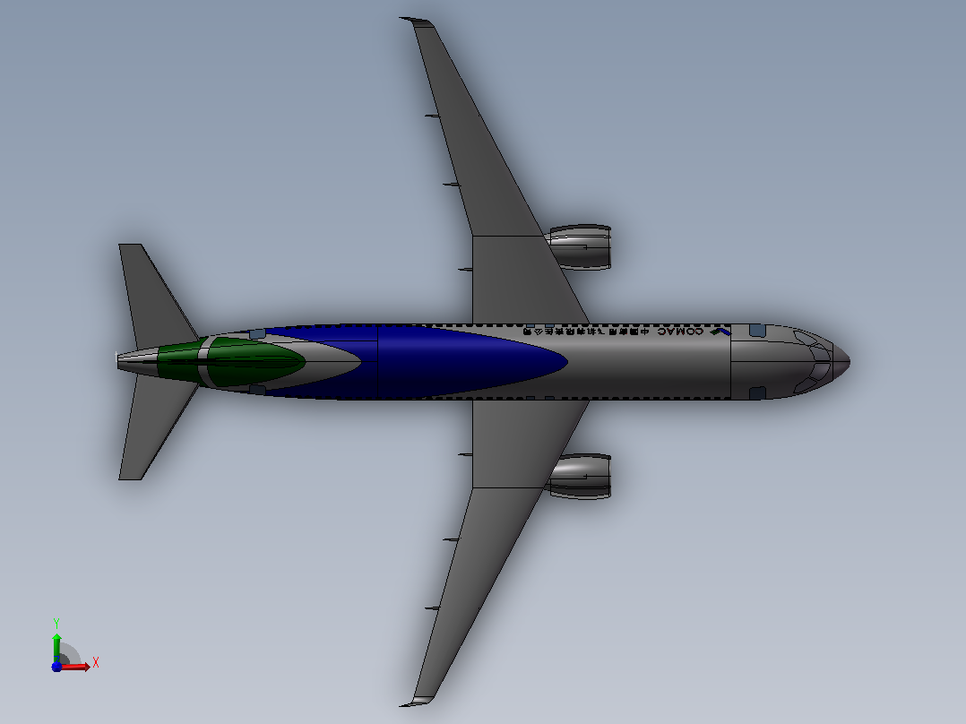 C919大飞机前视图