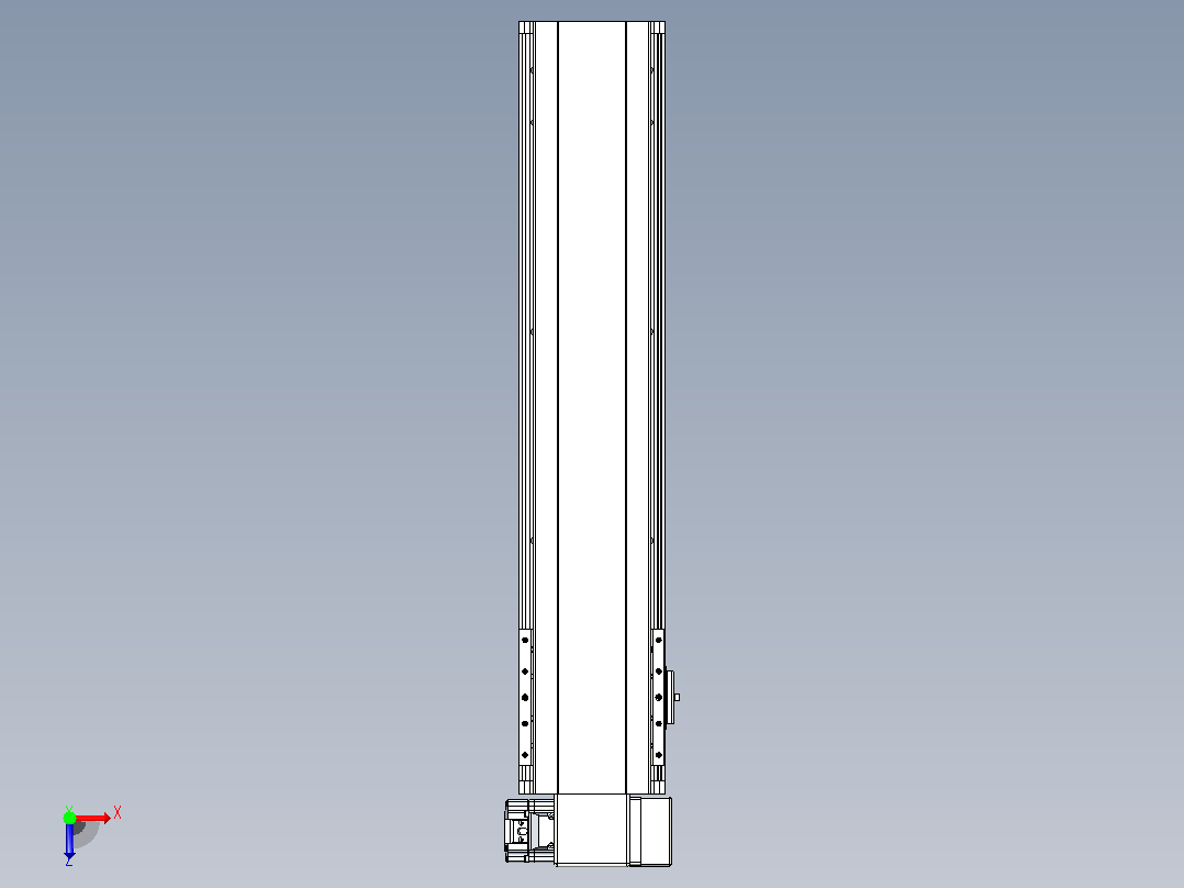 皮带直线轴半封闭可选导轨TPA-HNB-140D-120-L500-RP-Y-P40-N3俯视图
