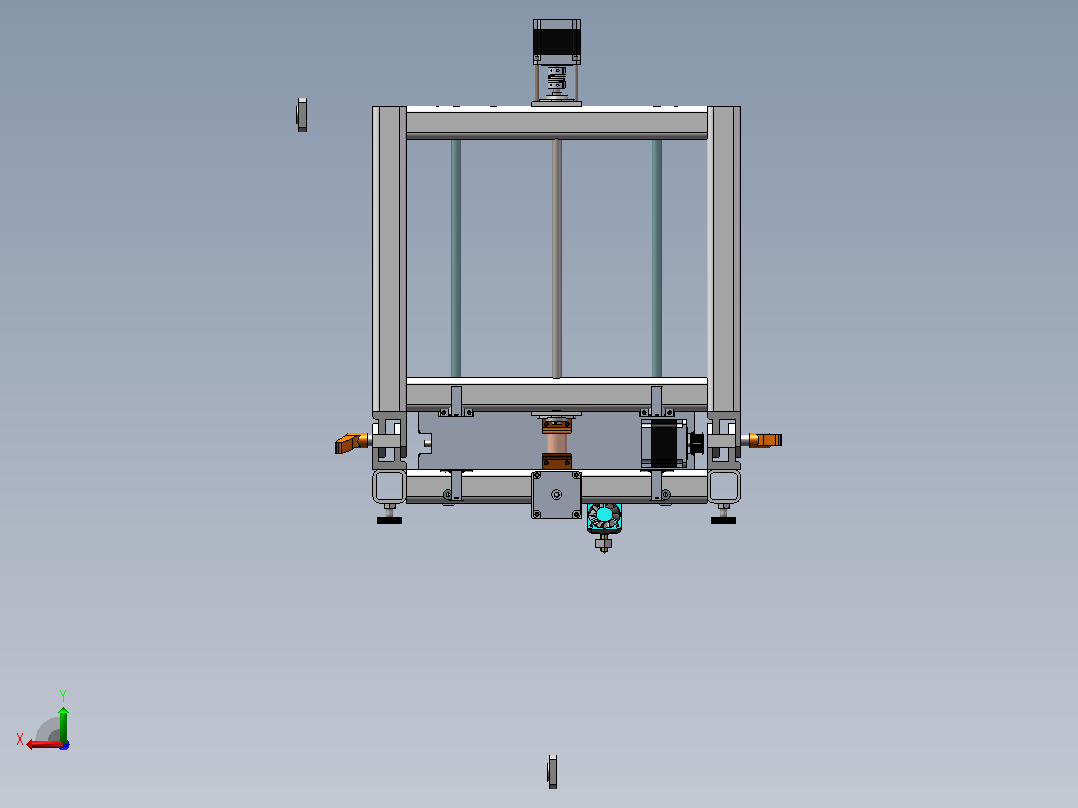 可折叠3D打印机三维SW+二维CAD后视图