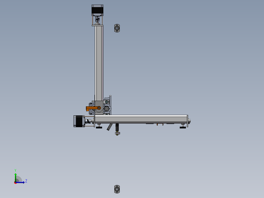 可折叠3D打印机三维SW+二维CAD左视图