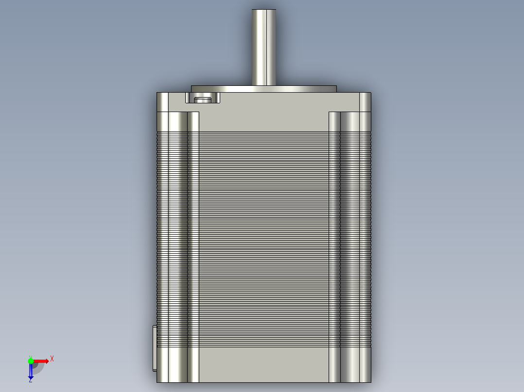 步进电机、实测图3D模型俯视图