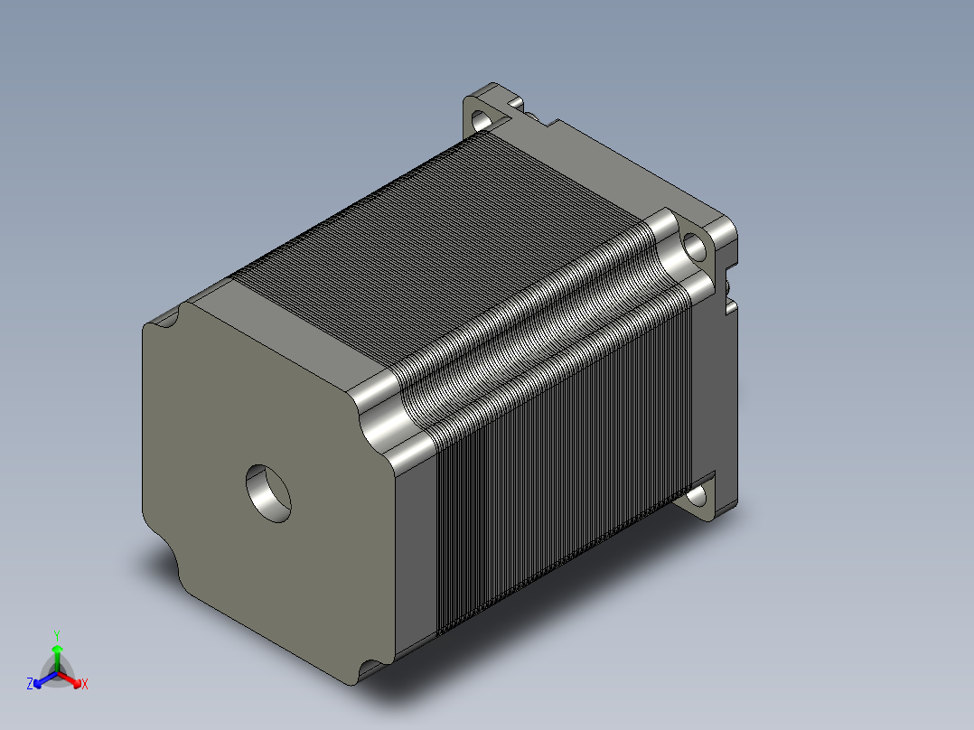 步进电机、实测图3D模型正等轴测图