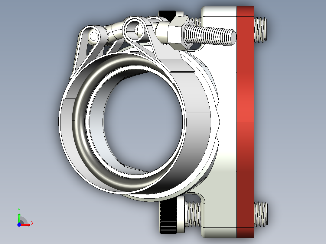 歧管组件3D模型前视图