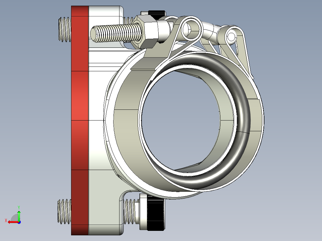 歧管组件3D模型后视图