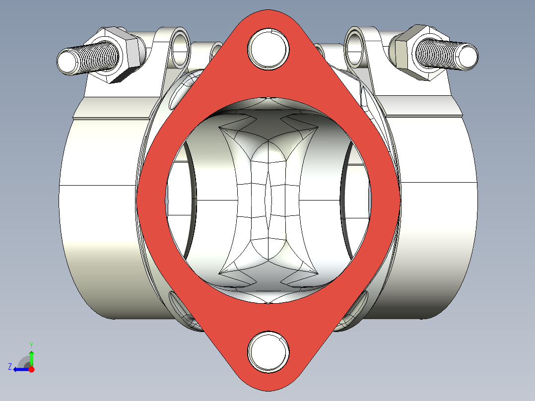 歧管组件3D模型右视图