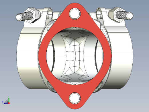 歧管组件3D模型右视缩略图