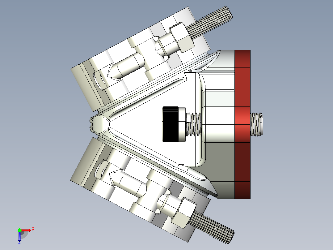 歧管组件3D模型俯视图