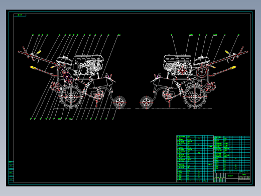 田园耕作机总装配