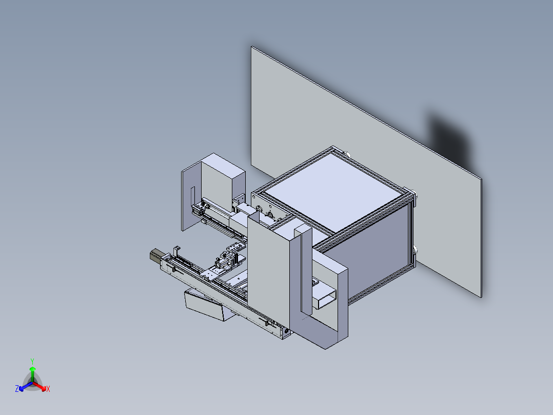 自动送料盒机正等轴测图