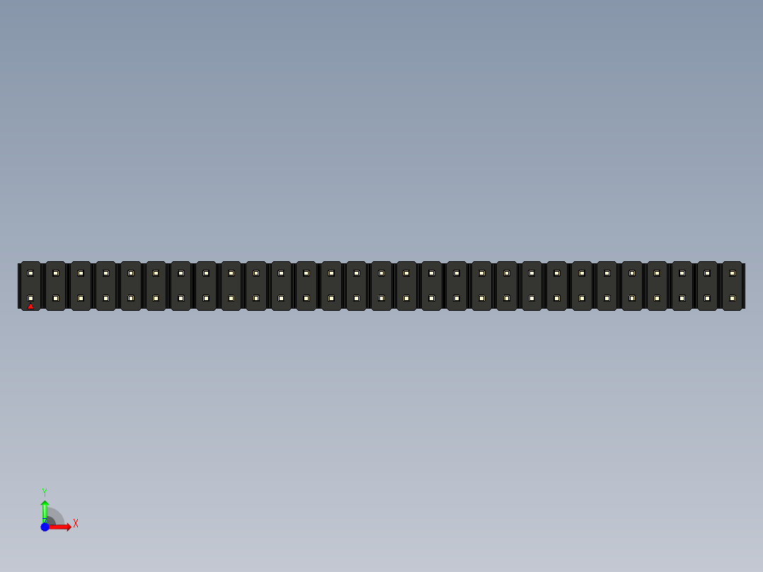 彩色公头100mil（2.54mm）系列-DS1021_black_2x29p_100mil_Type1_rev1.0前视图