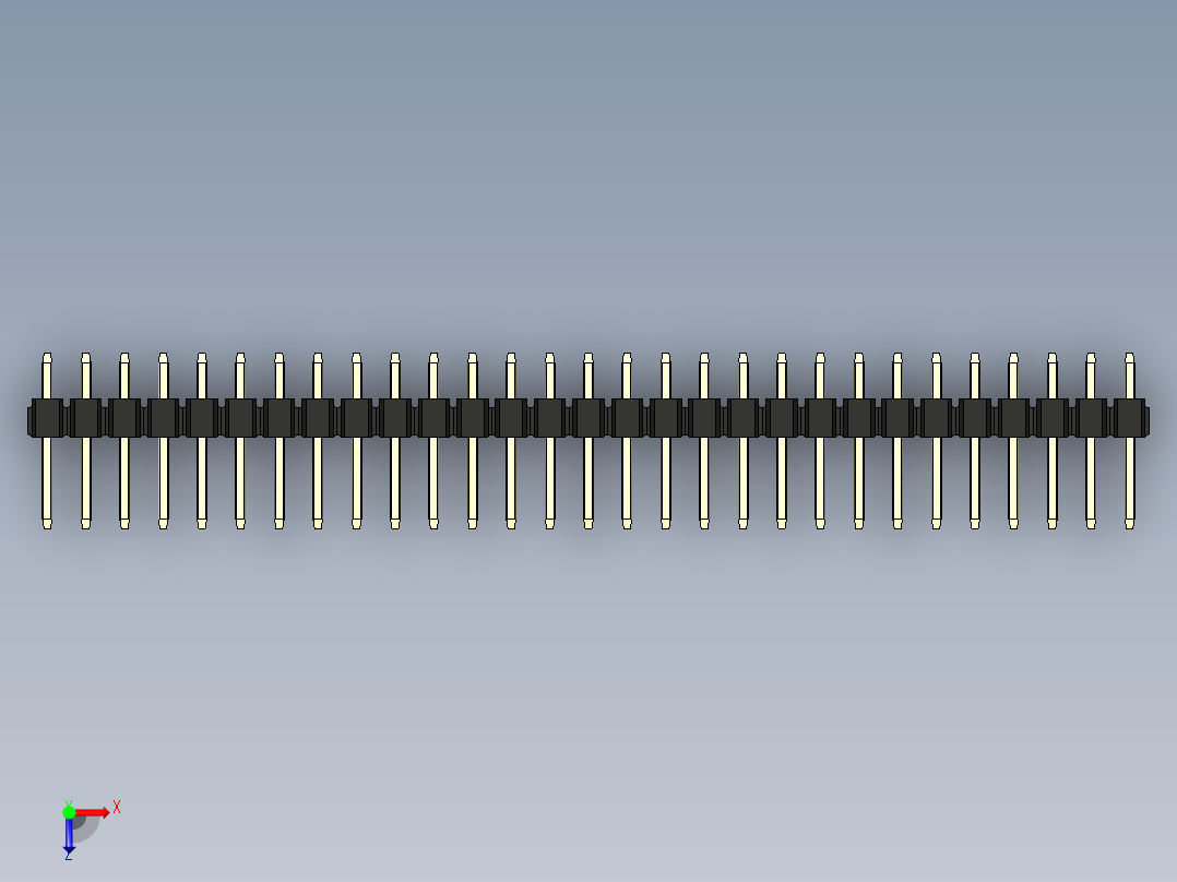 彩色公头100mil（2.54mm）系列-DS1021_black_2x29p_100mil_Type1_rev1.0俯视图