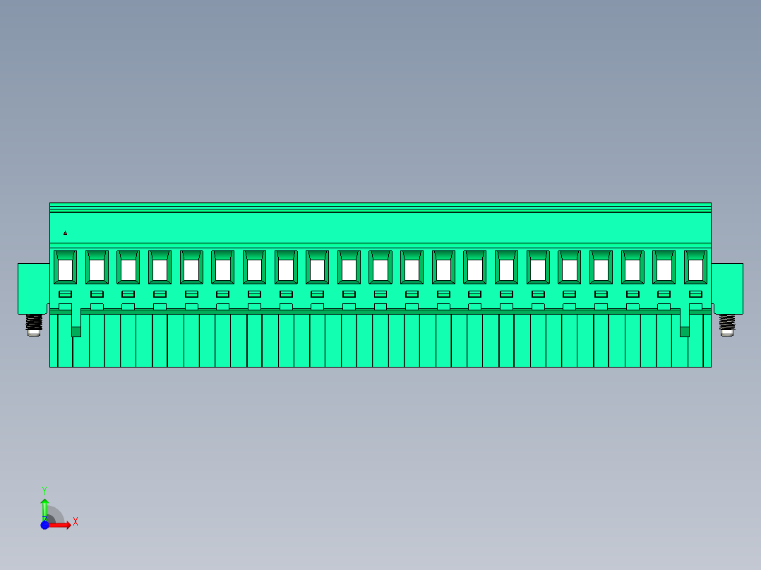 DEGSON 2EDG（M） 系列 5.0mm 螺丝锁紧可插拔接线端子组-2EDGKAM-5.0-21P-14-00AH前视图