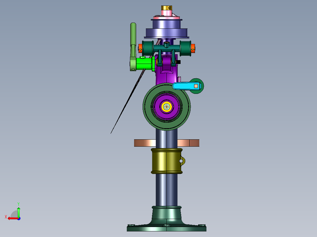 固定铸铁台式打孔台钻后视图