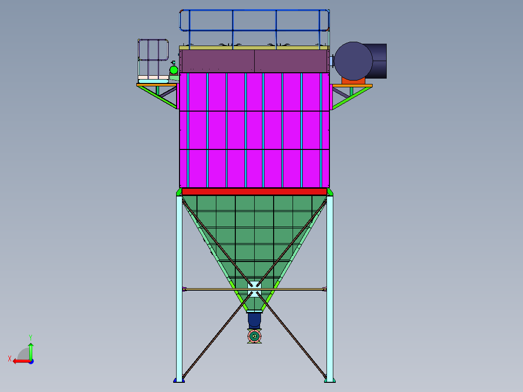 反吹袋式大型集尘式除尘器后视图
