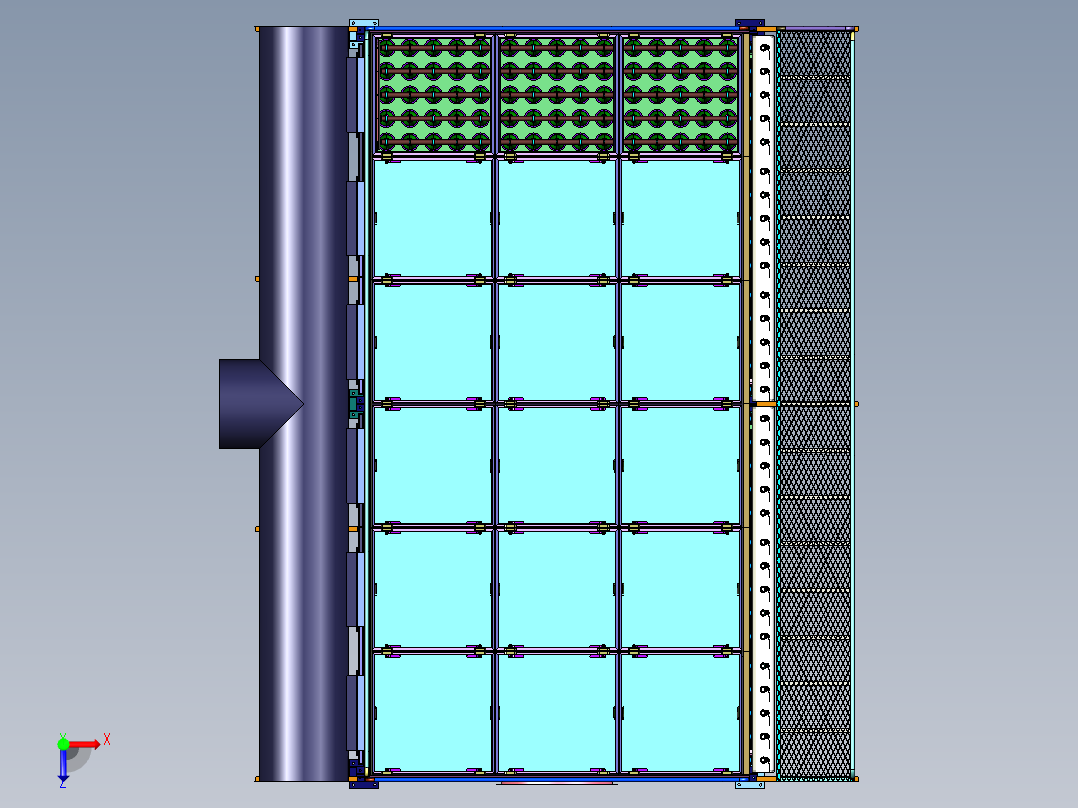 反吹袋式大型集尘式除尘器俯视图