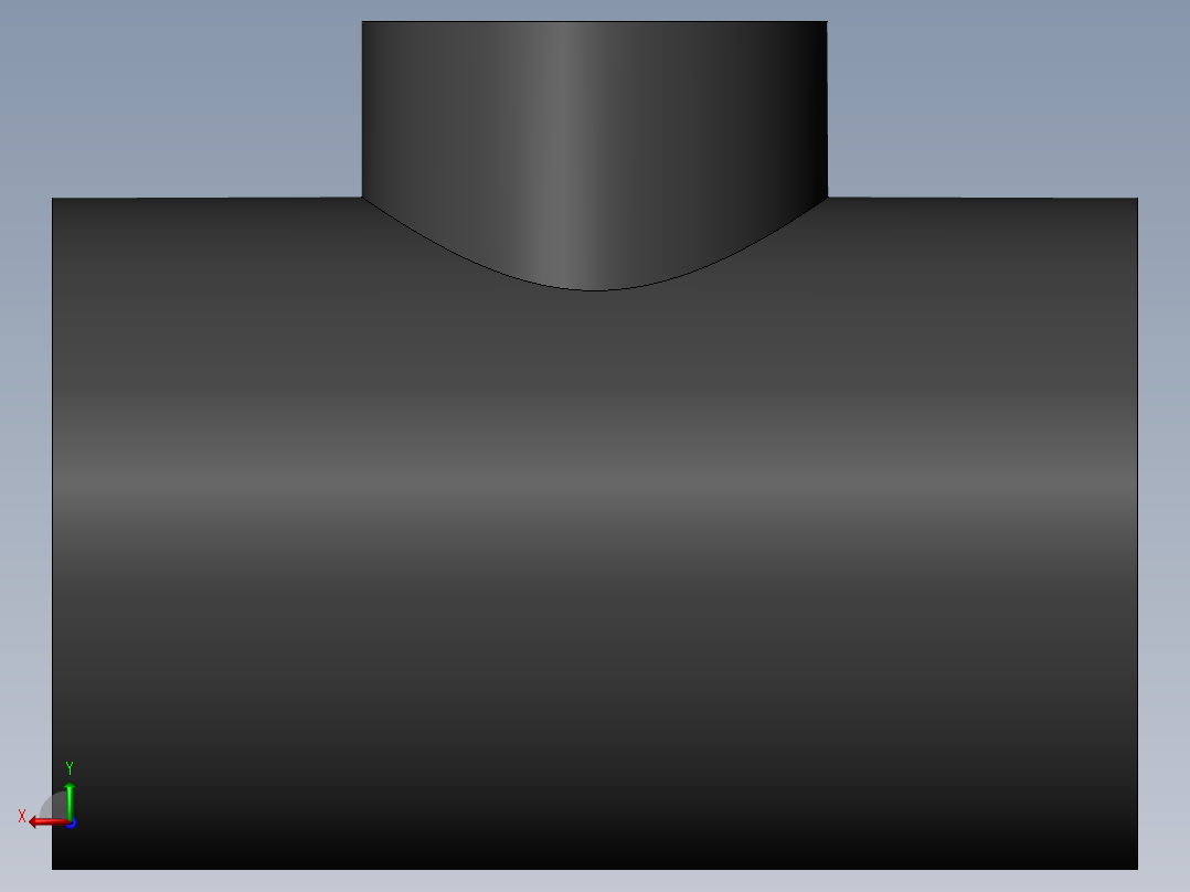 PVC管件-4x6x6_R-Tee左视图