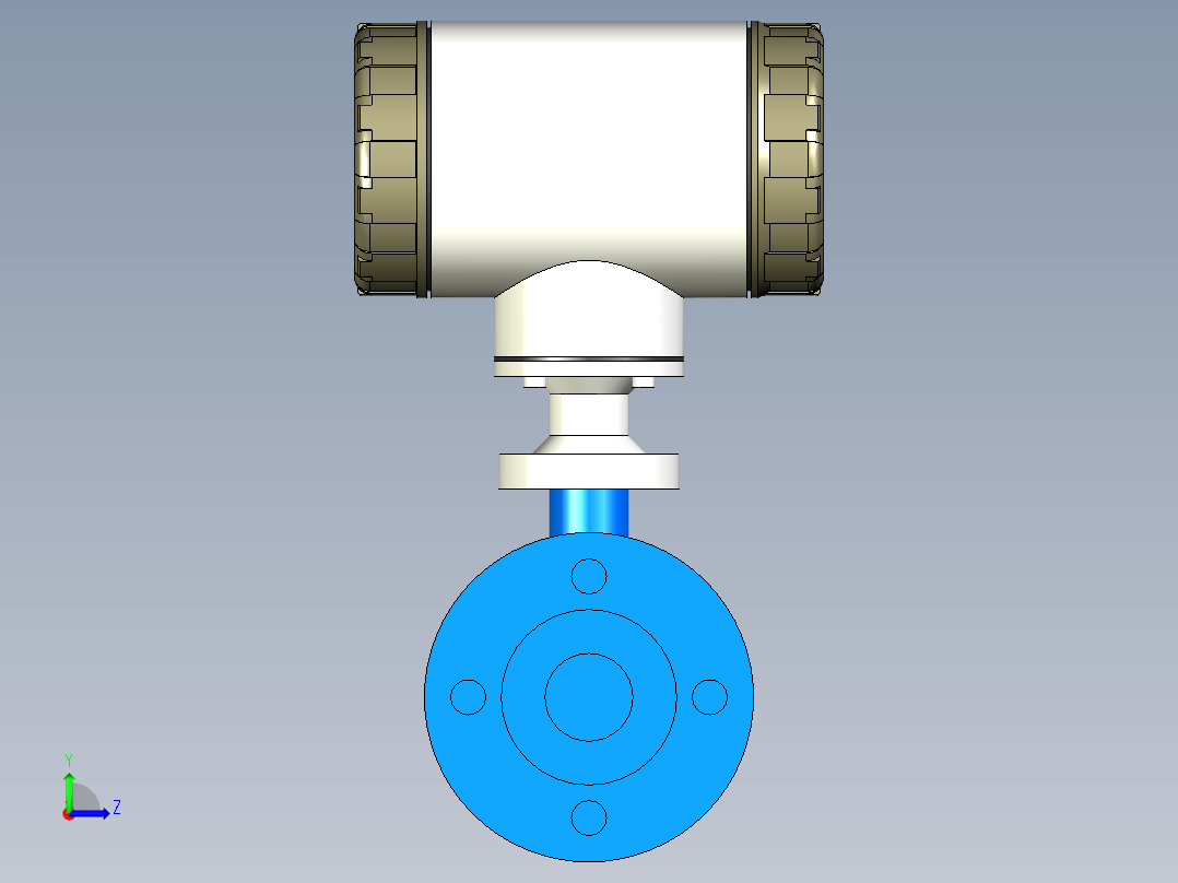 电磁流量计KT-DN40法兰左视图