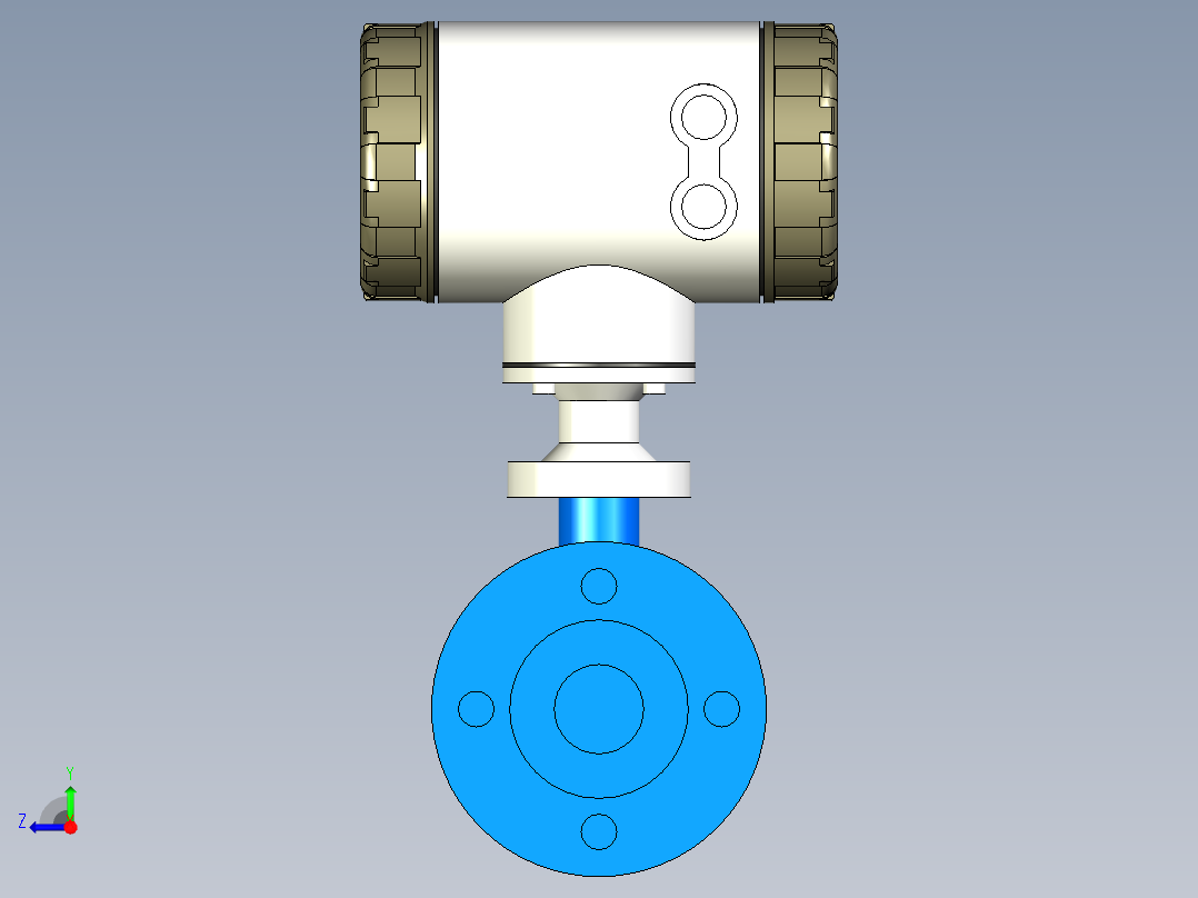 电磁流量计KT-DN40法兰右视图