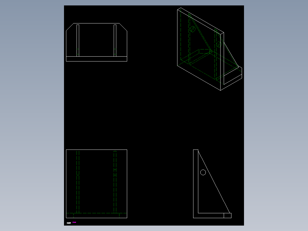直角基座1910-2D多系列多零件图纸模型