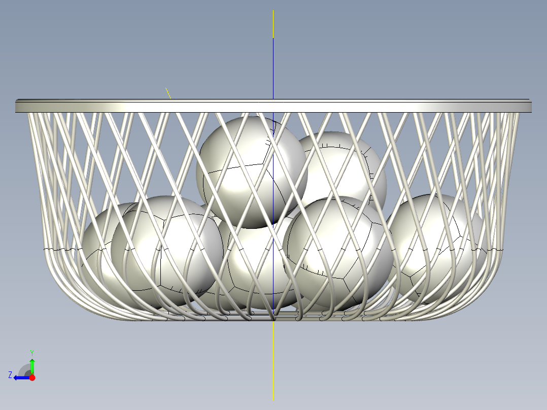 钢丝桌篮右视图