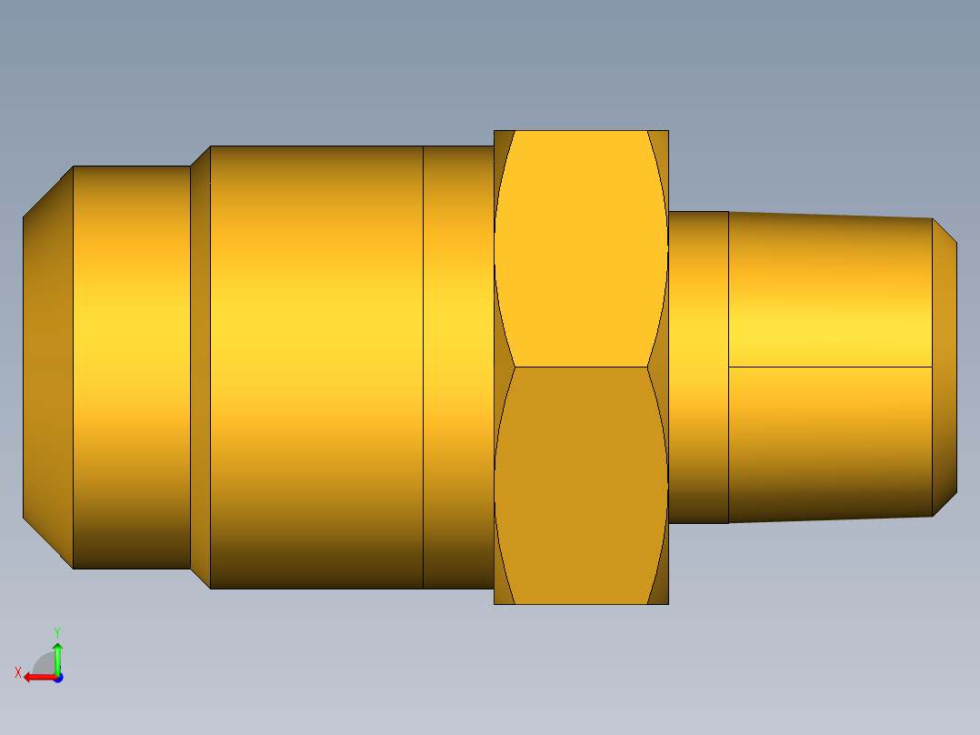扩口式工业通用硬管接头Male Connector 48F-6-2后视图