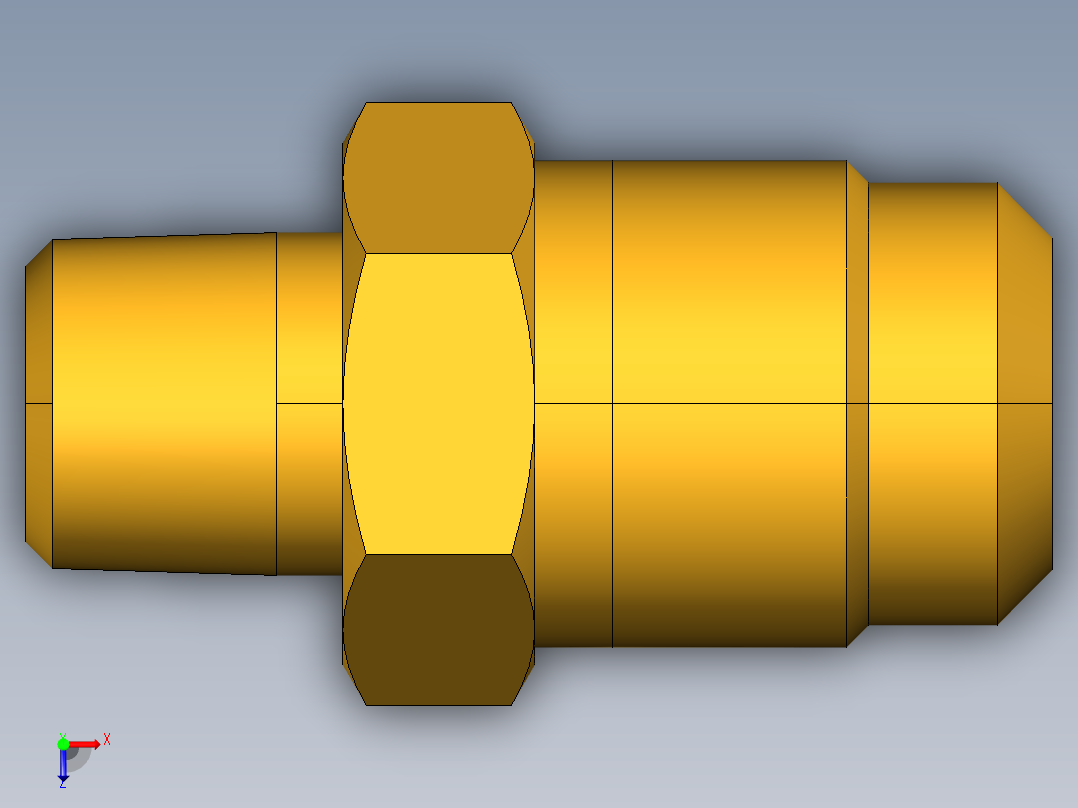 扩口式工业通用硬管接头Male Connector 48F-6-2俯视图