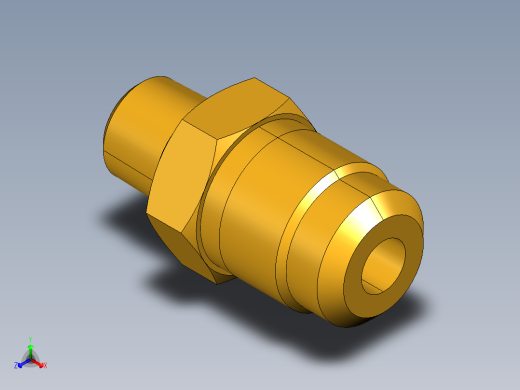 扩口式工业通用硬管接头Male Connector 48F-6-2正等轴测缩略图