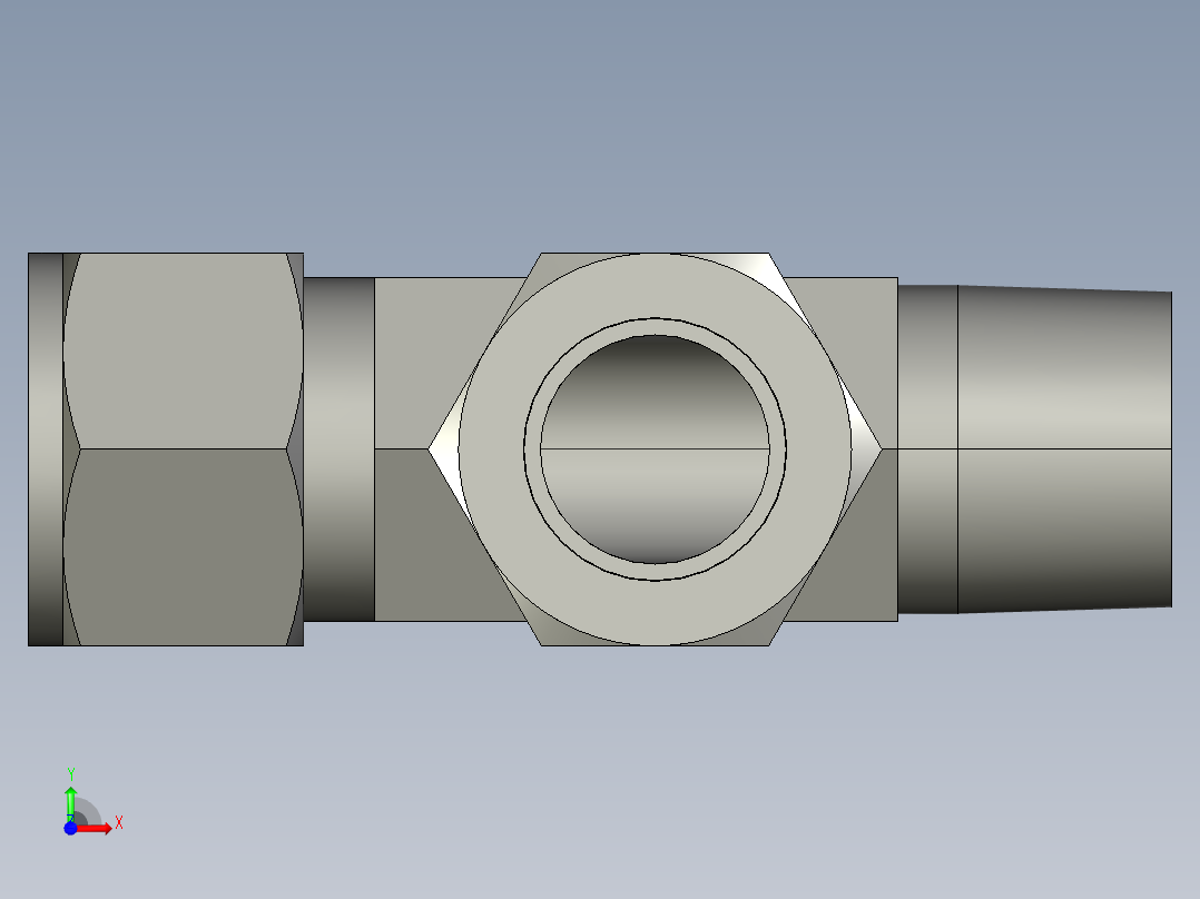 卡套式工业通用硬管接头16_rbu-s前视图