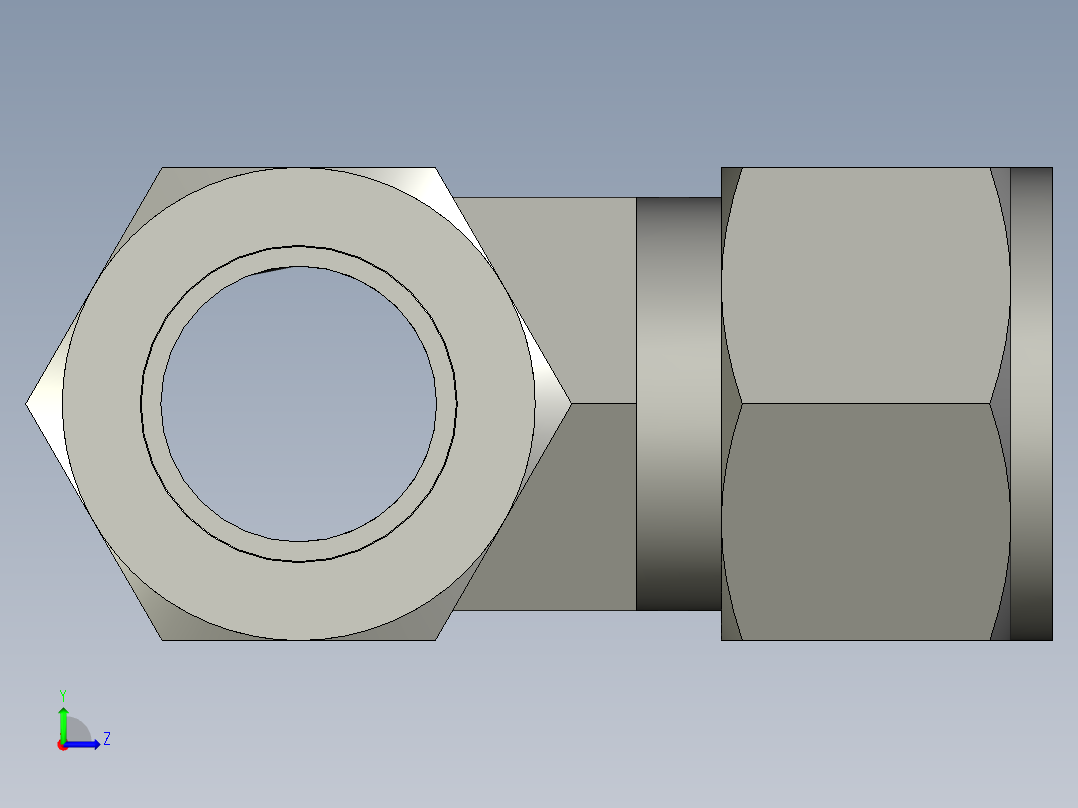 卡套式工业通用硬管接头16_rbu-s左视图
