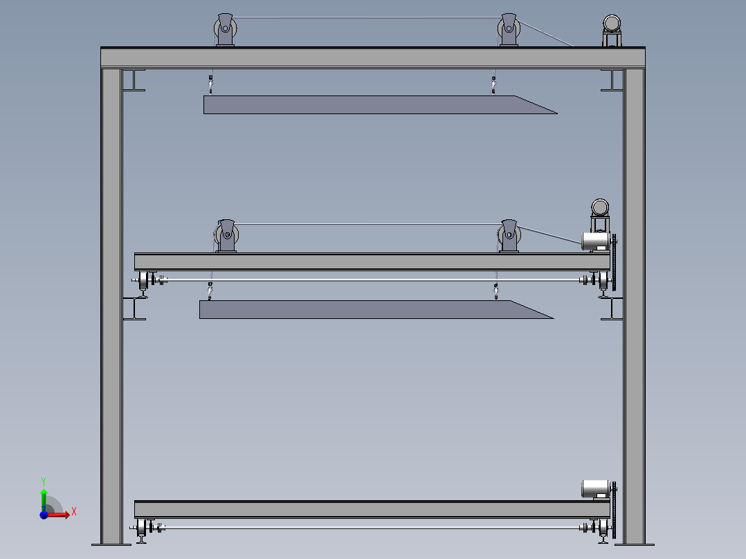 升降车库模型前视图